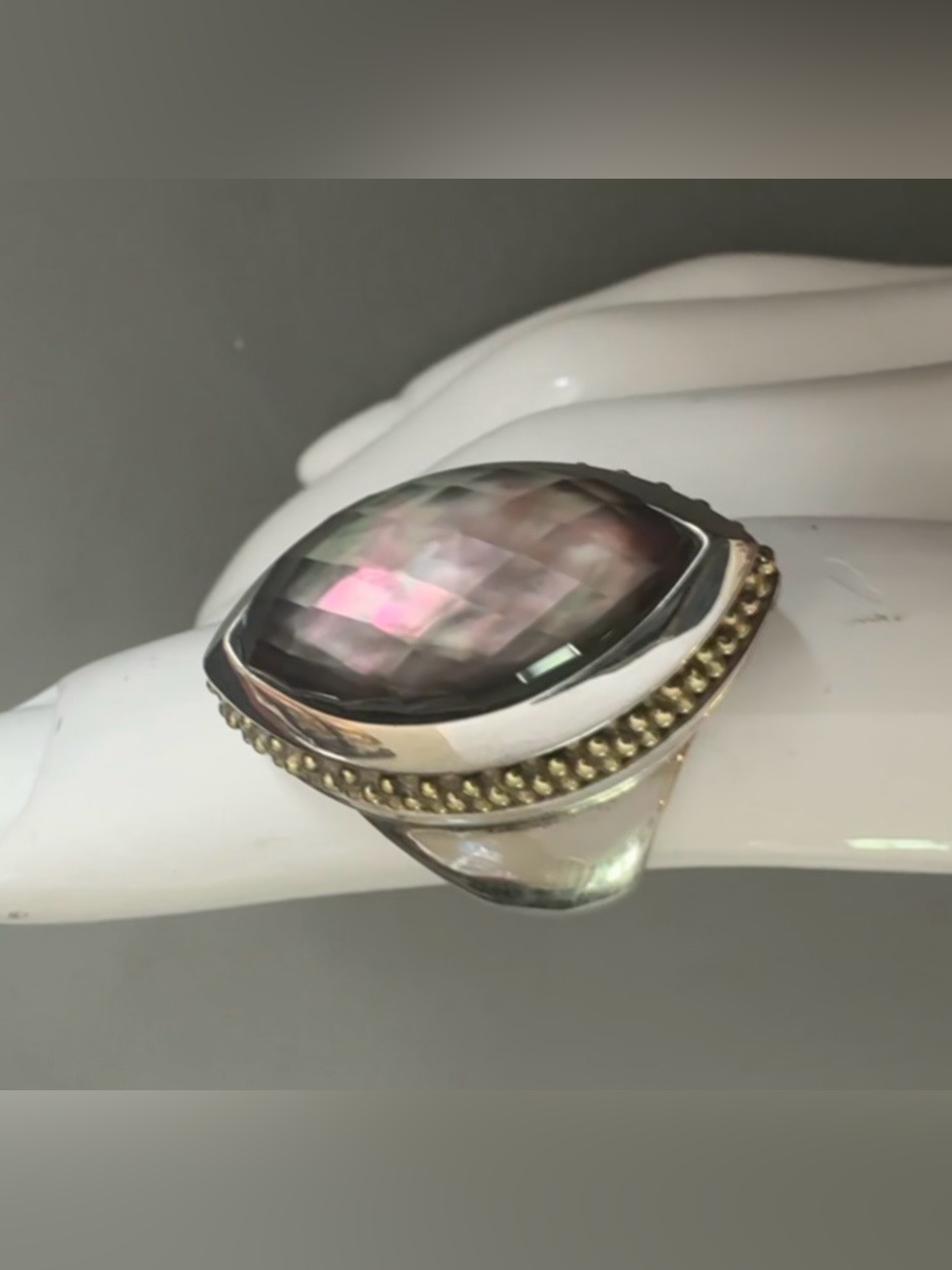 New Lagos Venus 18k Sterling Mop Ring